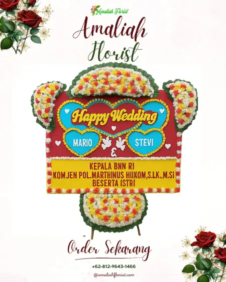 Papan Bunga Pernikahan Branjang